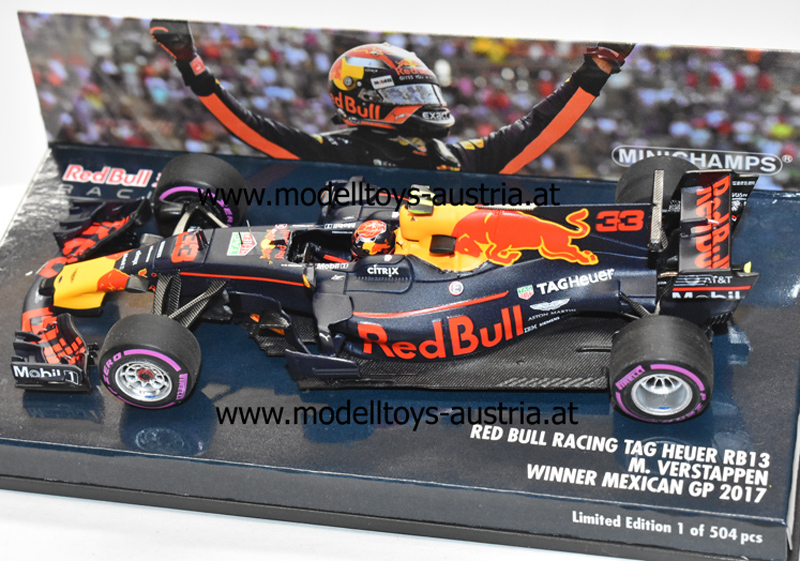 Red Bull Racing RB13 TAG Heuer 2017 Max VERSTAPPEN Sieger Mexico GP 2017 1:43 Red Bull Racing RB13 TAG Heuer 2017 Max VERSTAPPEN Sieger Mexico GP 2017 1:43
